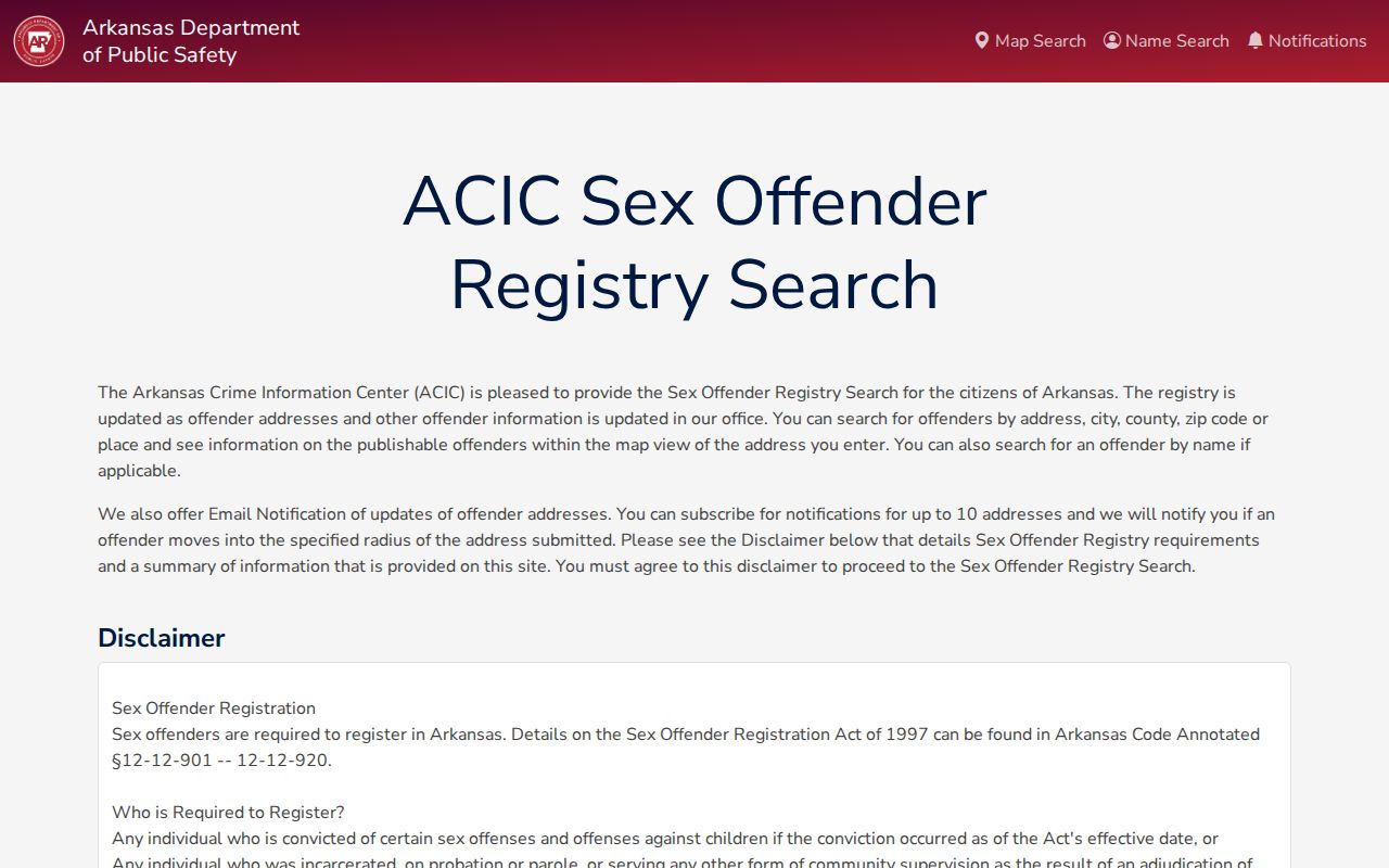 Jacksonville neighbor lookup Arkansas offender registry search