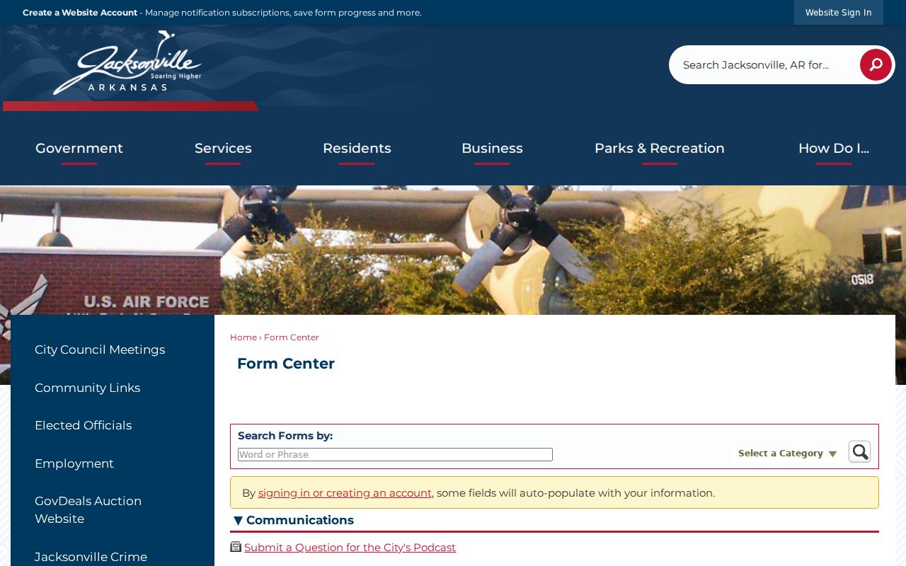 Jacksonville neighbor lookup city forms and planning request page