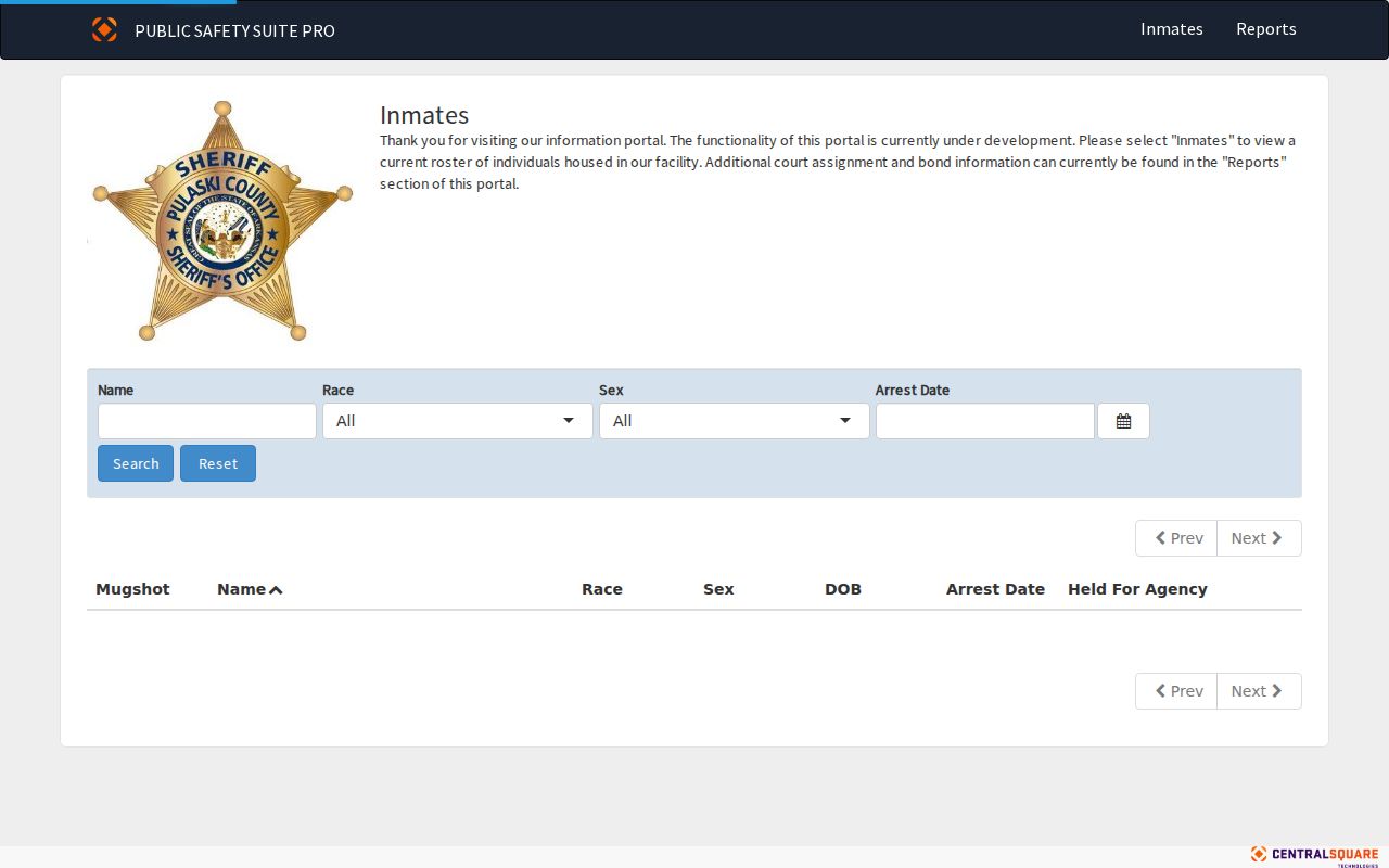 Jacksonville neighbor lookup Pulaski County current inmate roster