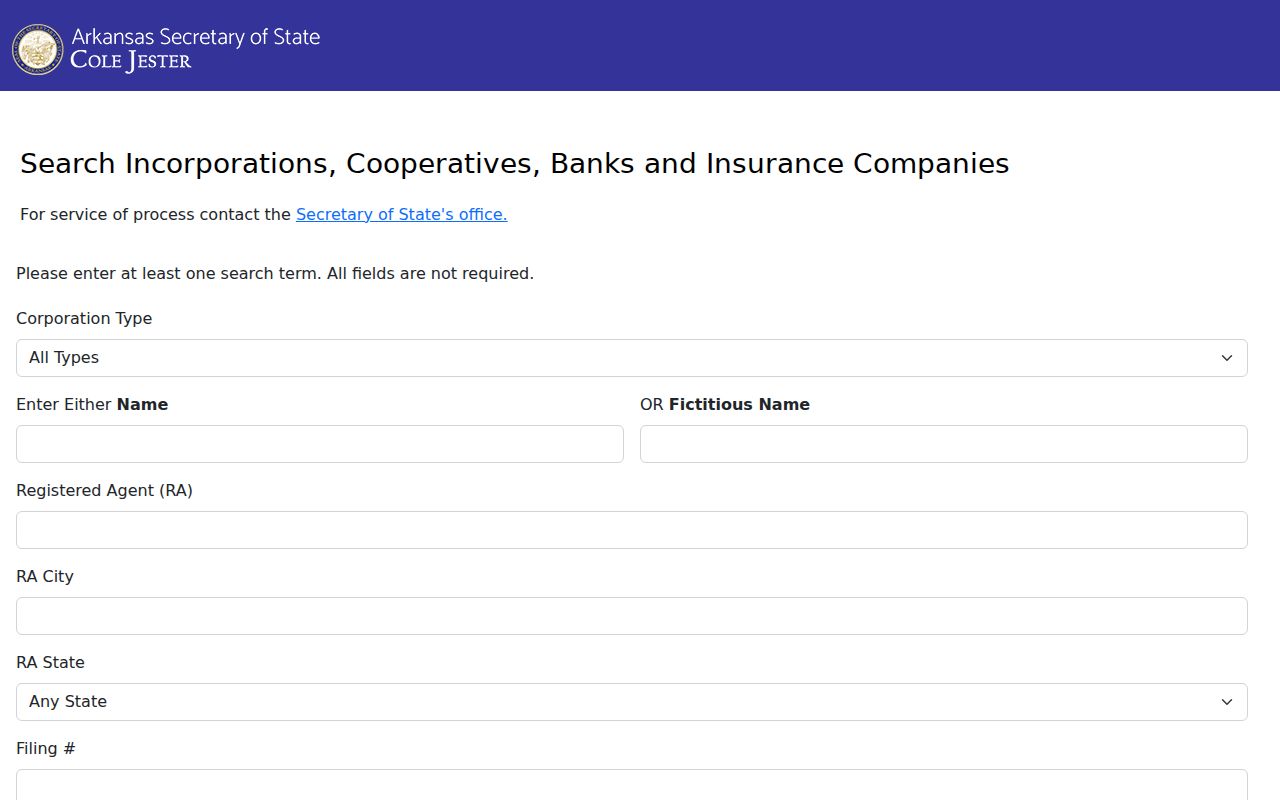 Jacksonville resident lookup Arkansas business entity search