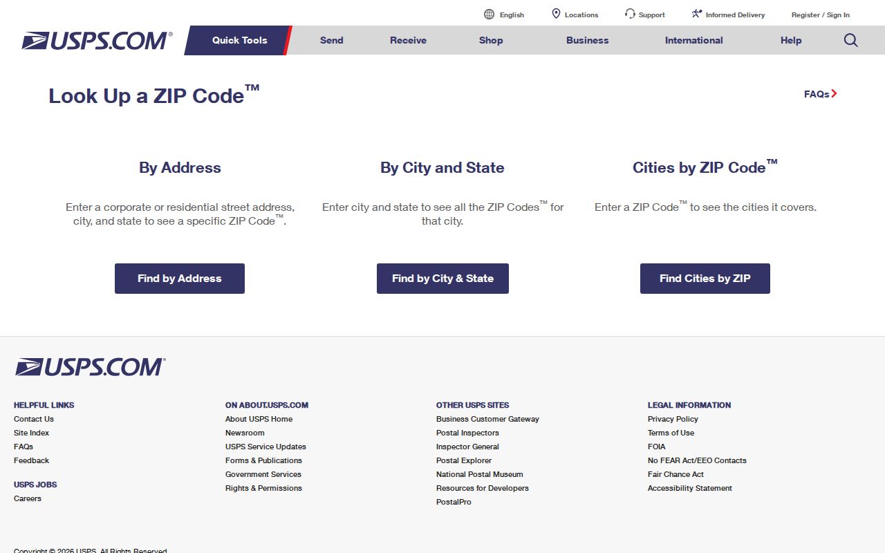 Jacksonville ZIP code directory USPS address lookup